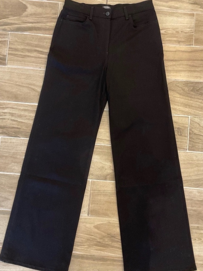 Chanel Black Wide Leg Jeans